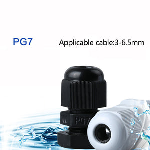 100pcs/lots Cable Glands  PG7  Plastic Nylon Waterproof Joints IP68 cable connector for 3-6.5mm cable Black/white