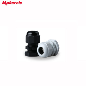 100pcs/lots PG11 Black/white Plastic Nylon Waterproof Cable Glands Joints IP68 cable connector for 5-10mm cable