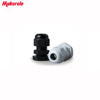 100pcs/lots gland PG9 lot Black/white IP68 cable connector Plastic Nylon Waterproof cable Glands Joints for 4-8mm cable