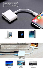 1080P Lightning To HDMI-Compatible 2 Ports Splitter Cable Converter Digital AV Adapter Phone Accessories for iPhone iPad To TV
