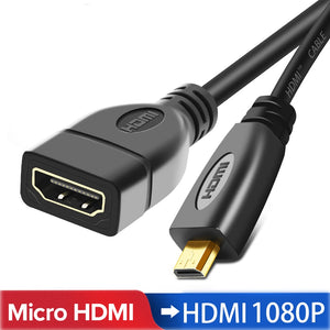 1080P Micro HDMI to HDMI cable hdmi extender Cable Adapter Male to Female Micro HDMI Converter for projector HDTV Gopro TV 15cm