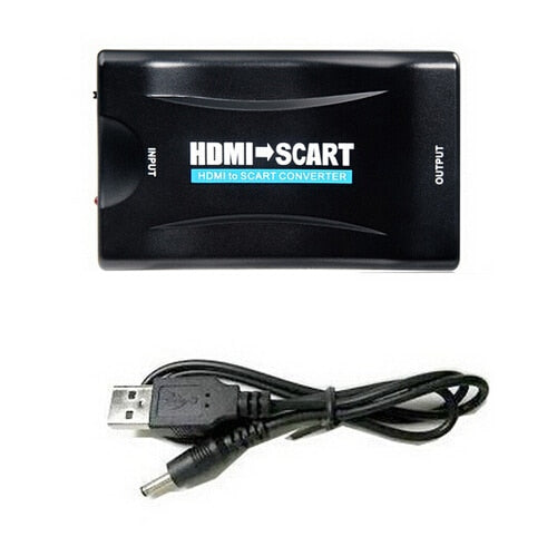 1080p HDMI to Scart converter kabel with power supply for PS4 DVD ect to old TV with scart