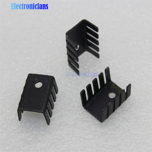 10PCS TO-220 Heat Sink Black TO220 19x15x10mm IC Heat Sink Aluminum Good