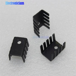10PCS TO-220 Heat Sink Black TO220 19x15x10mm IC Heat Sink Aluminum Good