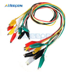 10Pcs 50cm Alligator Clips Electrical DIY Test Leads Alligator Double-ended Crocodile Clips Roach Clip Test Jumper Wire