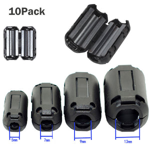 10Pcs Black Clip On Clamp RFI EMI Noise Core Filters Ferrite Core For 5mm 7mm 9mm 13mm Cable Connector Filters Holder #103 wholesale bulk price