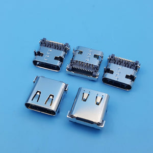 10Pcs High Speed USB 3.1 Type C Female 24Pin 4Legs PCB Mount Solder Socket Connector