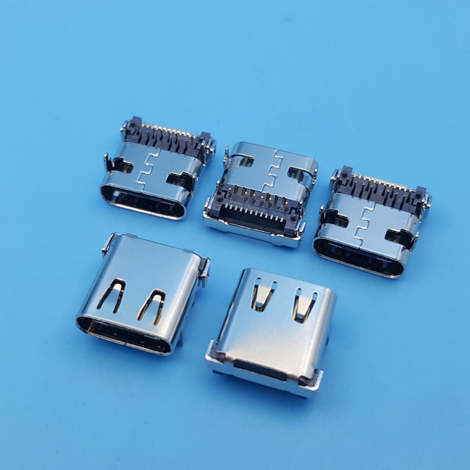 10Pcs High Speed USB 3.1 Type C Female 24Pin 4Legs PCB Mount Solder Socket Connector wholesale bulk price
