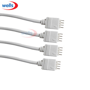 10Pcs Male Connector Cable 4 pin Wire for RGB 5050 3528 RGB Led Strip White