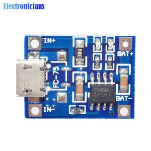 10Pcs TP4056 Micro USB 5V 1A 18650 Lithium Battery Charger Board With Led Indicator Automatic Protection 4.5~5.5V