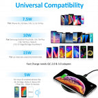 10W Fast Wireless Charger For Samsung S10 S9/S9+ S8 USB Qi Charging Pad For iPhone 11 XS Max XR X 8 Phone Qi Charger Wireless