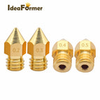 10pcs 3D Printer MK8 Brass Nozzle 0.2/0.3/0.4/0.5mm Extruder Print Head Nozzle For 1.75mm Filament CR10 CR10S 3D Printer Parts