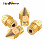 10pcs 3D Printer MK8 Brass Nozzle 0.2/0.3/0.4/0.5mm Extruder Print Head Nozzle For 1.75mm Filament CR10 CR10S 3D Printer Parts
