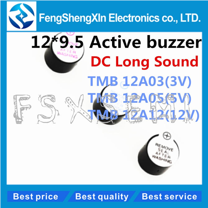 10pcs/lot Active buzzer 3V/5V/12V TMB12A03 TMB12A05 TMB12A12 Active Buzzer Magnetic Long Continous Beep Tone 12*9.5mm