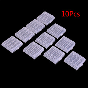 10pcs/pack White Plastic Battery Storage Box Hard Plastic Case Cover Holder For 4pcs AA AAA Batteries Transparent wholesale bulk price
