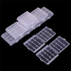 10pcs/pack White Plastic Battery Storage Box Hard Plastic Case Cover Holder For 4pcs AA AAA Batteries Transparent wholesale bulk price
