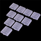 10pcs/pack White Plastic Battery Storage Box Hard Plastic Case Cover Holder For 4pcs AA AAA Batteries Transparent wholesale bulk price