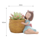 12 Style Cute Girl Succulent Flowerpot Resin Flower Pot Creative Plant Potted For Home Living Room Tabletop Garden Decoration wholesale bulk price