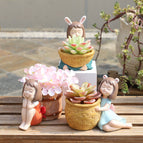 12 Style Cute Girl Succulent Flowerpot Resin Flower Pot Creative Plant Potted For Home Living Room Tabletop Garden Decoration wholesale bulk price