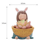 12 Style Cute Girl Succulent Flowerpot Resin Flower Pot Creative Plant Potted For Home Living Room Tabletop Garden Decoration wholesale bulk price