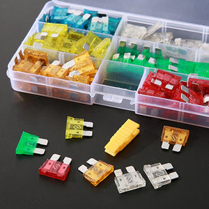 120PCS Car Auto Assortment Blade Fuse Tablets Replacement Kit Aluminum Material Small Size 5A/10A/15A/20A/25A/30