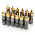 12PCS RCA Banana Plug Monster 24K Gold Plated Copper Banana Plug Double Self-Locking Wire Connectors Speaker Audio Adapter Kit