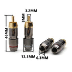 12PCS RCA Banana Plug Monster 24K Gold Plated Copper Banana Plug Double Self-Locking Wire Connectors Speaker Audio Adapter Kit