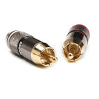 12Pcs Monster Banana Plug RCA Connector 6mm 24K Gold Plated Professional Speaker Audio Adapter Wire Connector RCA Male Plug