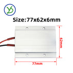 12V 70C AC/DC Thermostatic Heating element PTC heater incubator heater ceramic aluminum heater with shell 77*62mm