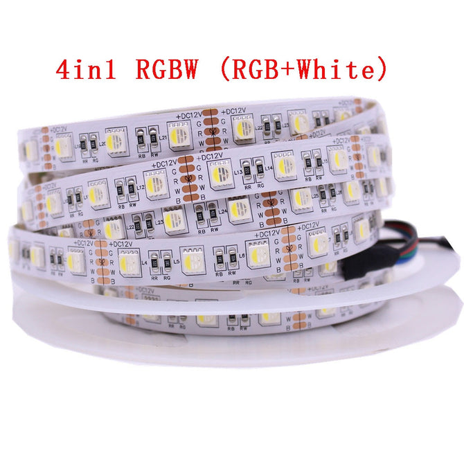 12mm PCB 5M 4in1 5in1 RGB+CCT LED Strip 5050 60leds/m 5 Colors in 1 chip CW+RGB+WW RGBW RGBWW flexible Led Tape Light 12V 24V