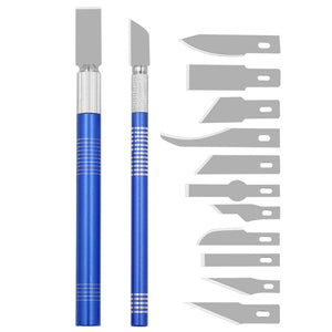 15 in1 Mobile Phone PCB CPU DIY Repair Tools Set Engraving Knife Blades Metal Wood Carving Knife Non-slip Scalpel Surgical Craft