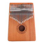 17 Keys Mahogany Wood Kalimba Percussion Musical Instrument Thumb Finger Piano African Sanza Mbira with Tuning Hammer Sticker