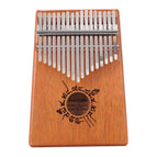 17 Keys Mahogany Wood Kalimba Percussion Musical Instrument Thumb Finger Piano African Sanza Mbira with Tuning Hammer Sticker