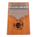 17 Keys Mahogany Wood Kalimba Percussion Musical Instrument Thumb Finger Piano African Sanza Mbira with Tuning Hammer Sticker