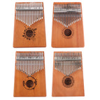 17 Keys Mahogany Wood Kalimba Percussion Musical Instrument Thumb Finger Piano African Sanza Mbira with Tuning Hammer Sticker