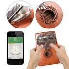 17 Keys Mahogany Wood Kalimba Percussion Musical Instrument Thumb Finger Piano African Sanza Mbira with Tuning Hammer Sticker