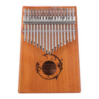 17 Keys Mahogany Wood Kalimba Percussion Musical Instrument Thumb Finger Piano African Sanza Mbira with Tuning Hammer Sticker