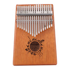 17 Keys Mahogany Wood Kalimba Percussion Musical Instrument Thumb Finger Piano African Sanza Mbira with Tuning Hammer Sticker