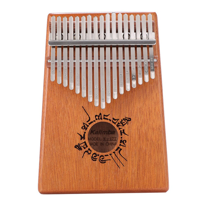 17 Keys Mahogany Wood Kalimba Percussion Musical Instrument Thumb Finger Piano African Sanza Mbira with Tuning Hammer Sticker