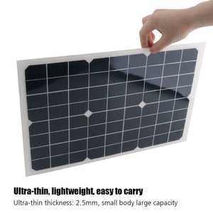 18V 20w solar panel kit Transparent semi-flexible Monocrystalline solar cell DIY module outdoor connector DC 12v charger