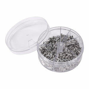 1900pcs 5 Models Ferrule Kit Wire Copper Crimp Connector Non Insulated Electrical Crimp Cord Metal Wire End Terminals