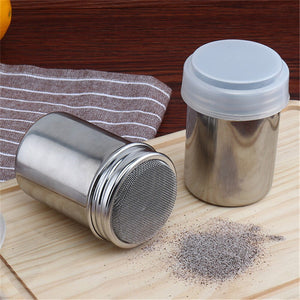 1PC Chocolate Shaker Stainless Steel Flour Salt Sifter Icing Sugar Dredger Cocoa Chocolate Powder Shaker size S L M