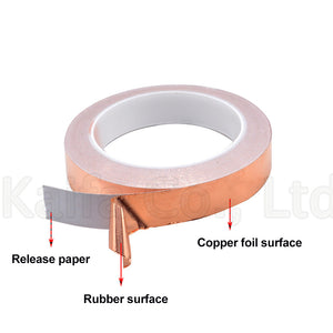 1PCS 20M 3mm 4mm 5mm 6mm 7mm 8mm 12mm Single Side Conductive Copper Foil Tape Strip Adhesive EMI Shielding Heat Resist Tape