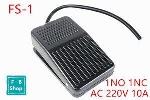 1PCS FS-1 18cm Foot switch Foot shoe switch Since the reset pedal switch controller molded case AC 220V 10A 1 NO 1 NC
