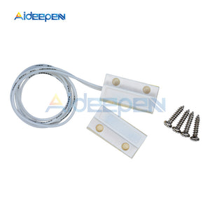 1Pair MC-38 MC38 Wired Door Window Sensor N/O Switch Magnetic Alarm 330MM Length 100V DC Normally-Closed NC For Home Safe