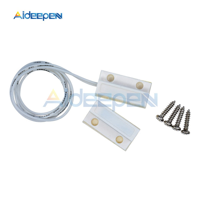 1Pair MC-38 MC38 Wired Door Window Sensor N/O Switch Magnetic Alarm 330MM Length 100V DC Normally-Closed NC For Home Safe