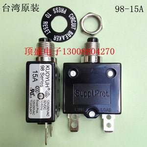 1Pcs KUOYUH 98 Series 15A 125/250vac 32vdc 50/60hz Circuit Breaker Overload Switch Over Current Protector