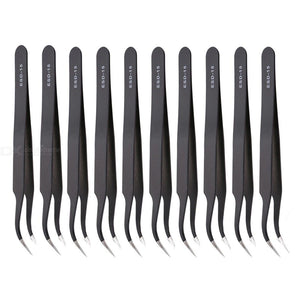 10pcs/set Anti-static Precision Tweezers Set Pinzas Pincet Stainless Steel ESD Tweezer Electronics Repair Tools wholesale bulk price
