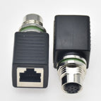1pc M12 4 Pin D Encoding To RJ45 Female Connector M12 8 Pin A-coding Male Connector Gigabit Ethernet Plug Adapter