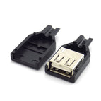 1pcs 10pcs Type A Female USB male 4 Pin Plug Socket Connector Black Plastic Cover Solder type DIY Connectors